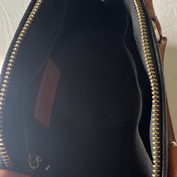 Quiet Luxury Made in Italy Leather Black and Tan Women's Handbag - Picture 10 of 12